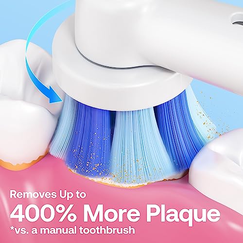 Image of Bitvae R2 Rotating Electric Toothbrush for Adults with 8 Brush Heads, 5 Modes Rechargeable Power Toothbrush with Pressure Sensor, White