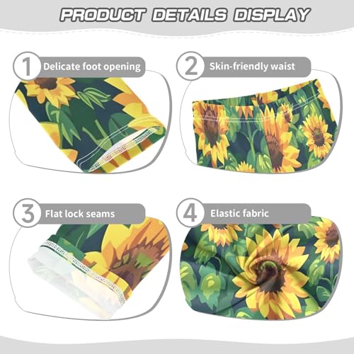 Bolaz Toddler Girls Leggings Printed Yoga Pants Leggings Sunflower and Leaves for Kids3