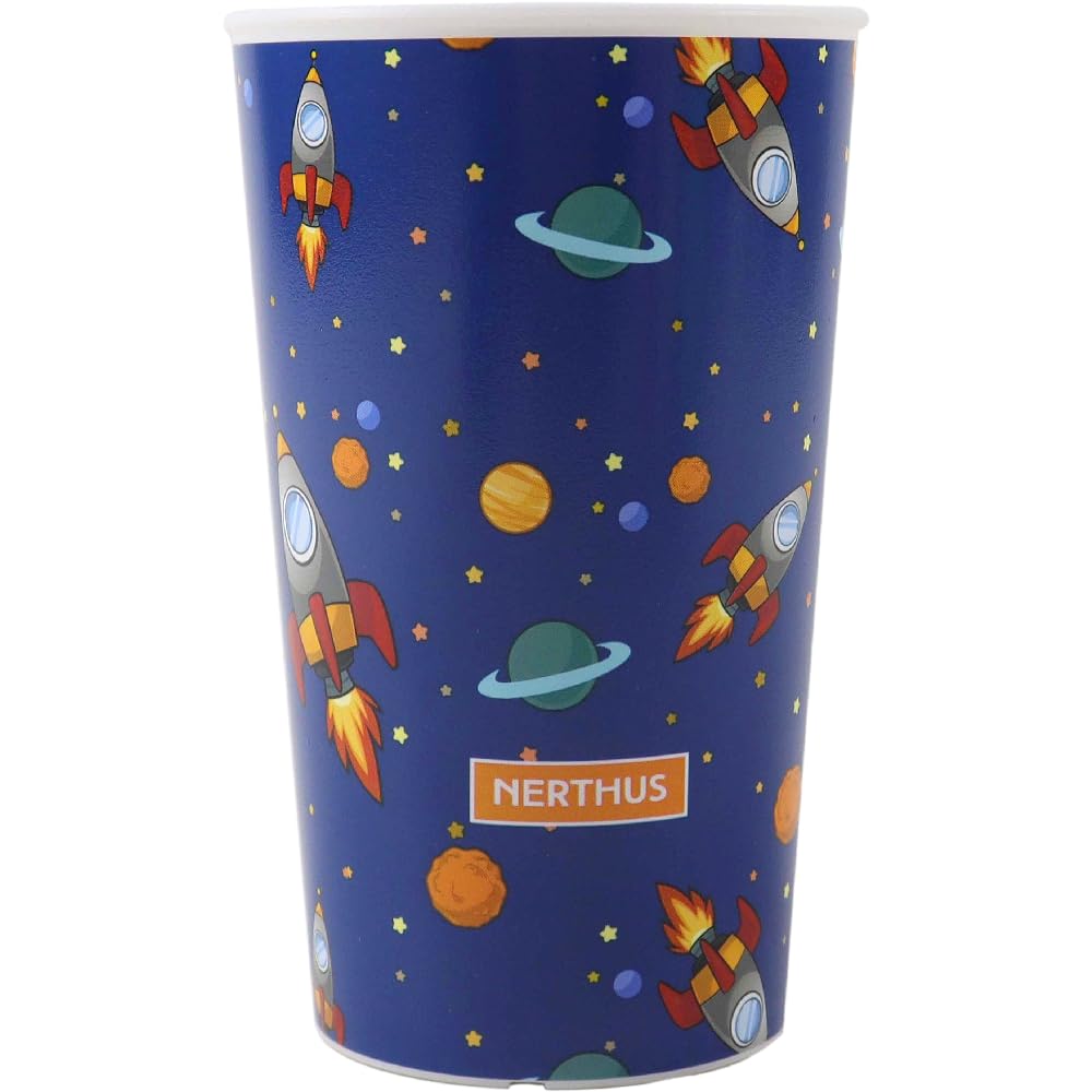 NERTHUS FIH 1322 Children's Plastic Cup 250 ml Designed for Small Hands BPA-Free, Space