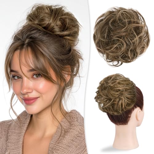 RUWISS Large Messy Bun Hair Piece 100% Human Hair Layered