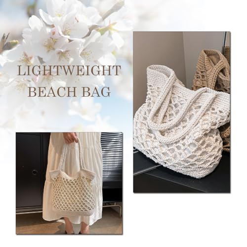 Image of Bycobecy Woven Tote Bag for Women, Summer Beach Bag Large Crochet Shoulder Purse Handbag Boho Knit Bag for Summer Travel