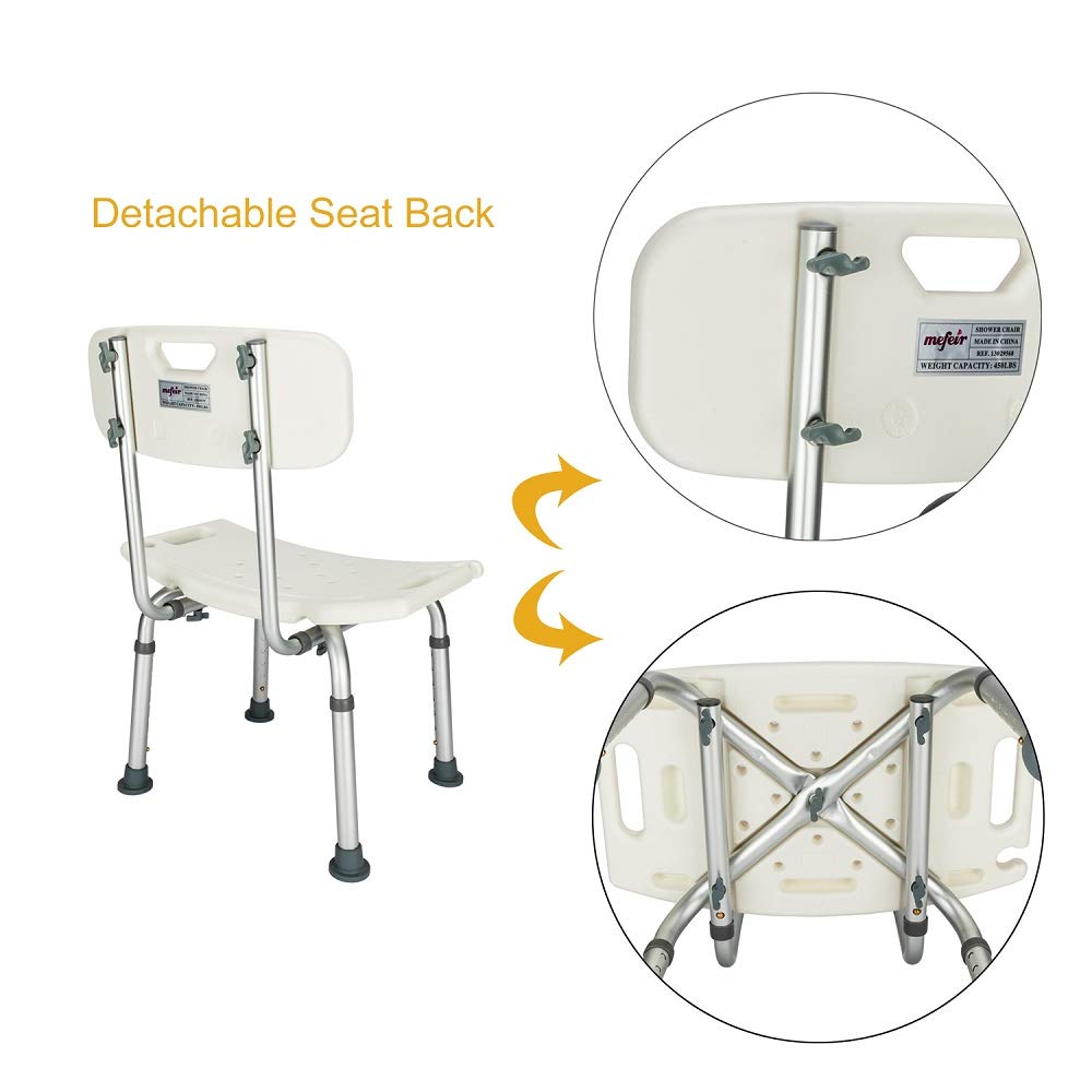 Mefeir350lbs Medical Shower Chair Bath Seat Upgraded Aluminum Legs