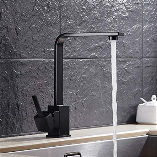Robinet de cuisine noir 360° pour purification eau