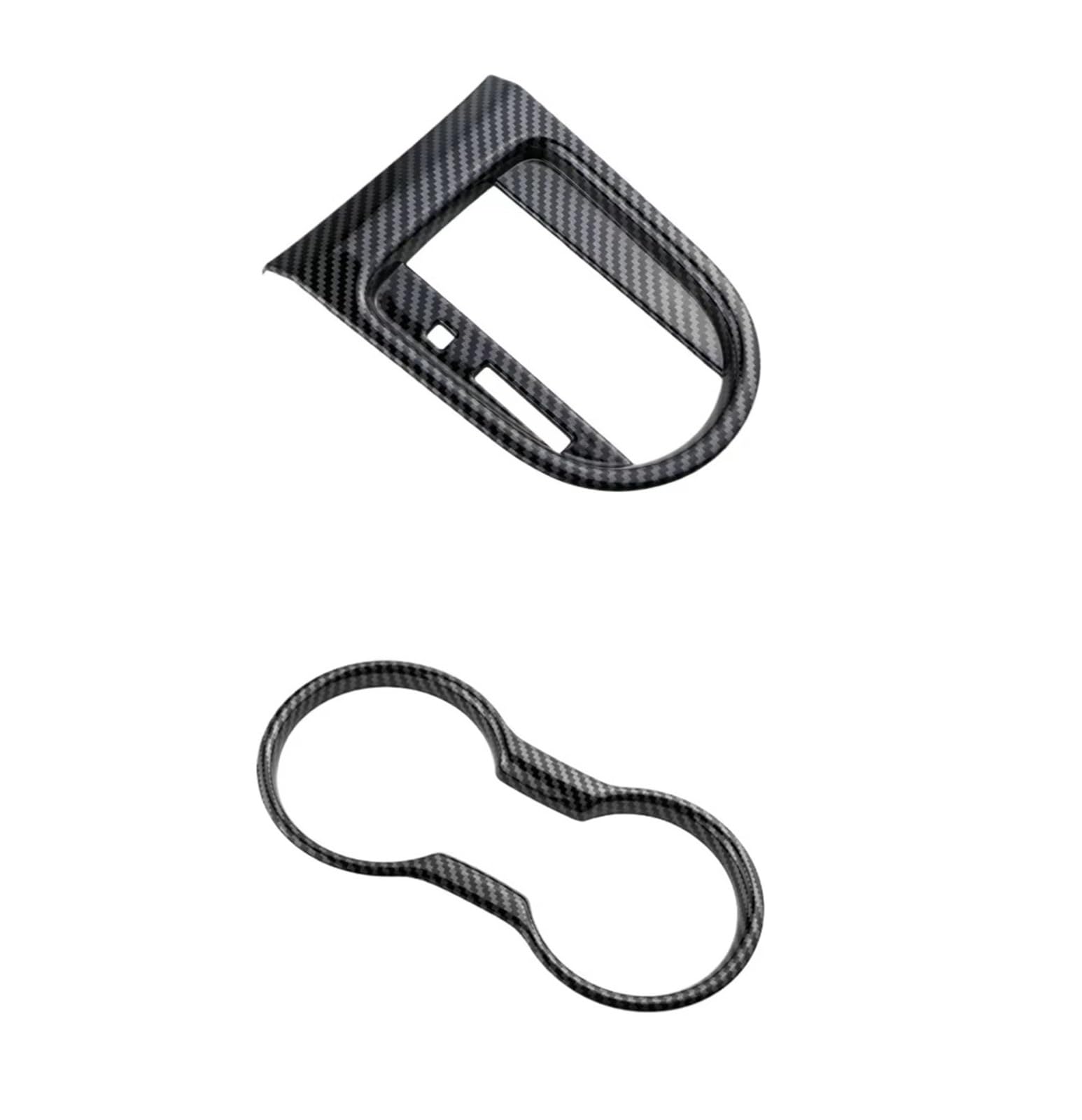 Center Console Trim for for Mustang 2015-2023 AT LHD Car Interior Cup Holder Trim Ring Gear Shift Panel Sticker Centre Console(Only 2pcs a Set)