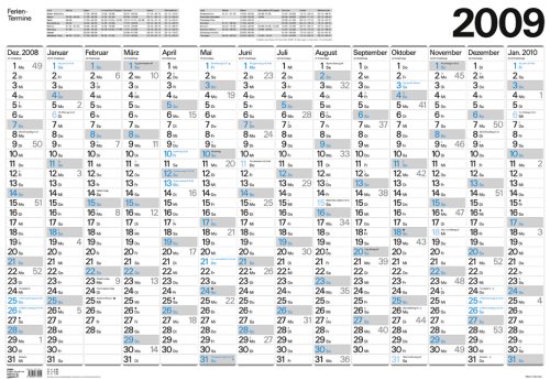 Großer Wandtimer 2009: 14 Monate mit Ferienterminen Großer Wandtimer 2009: 14 Monate mit Ferienterminen