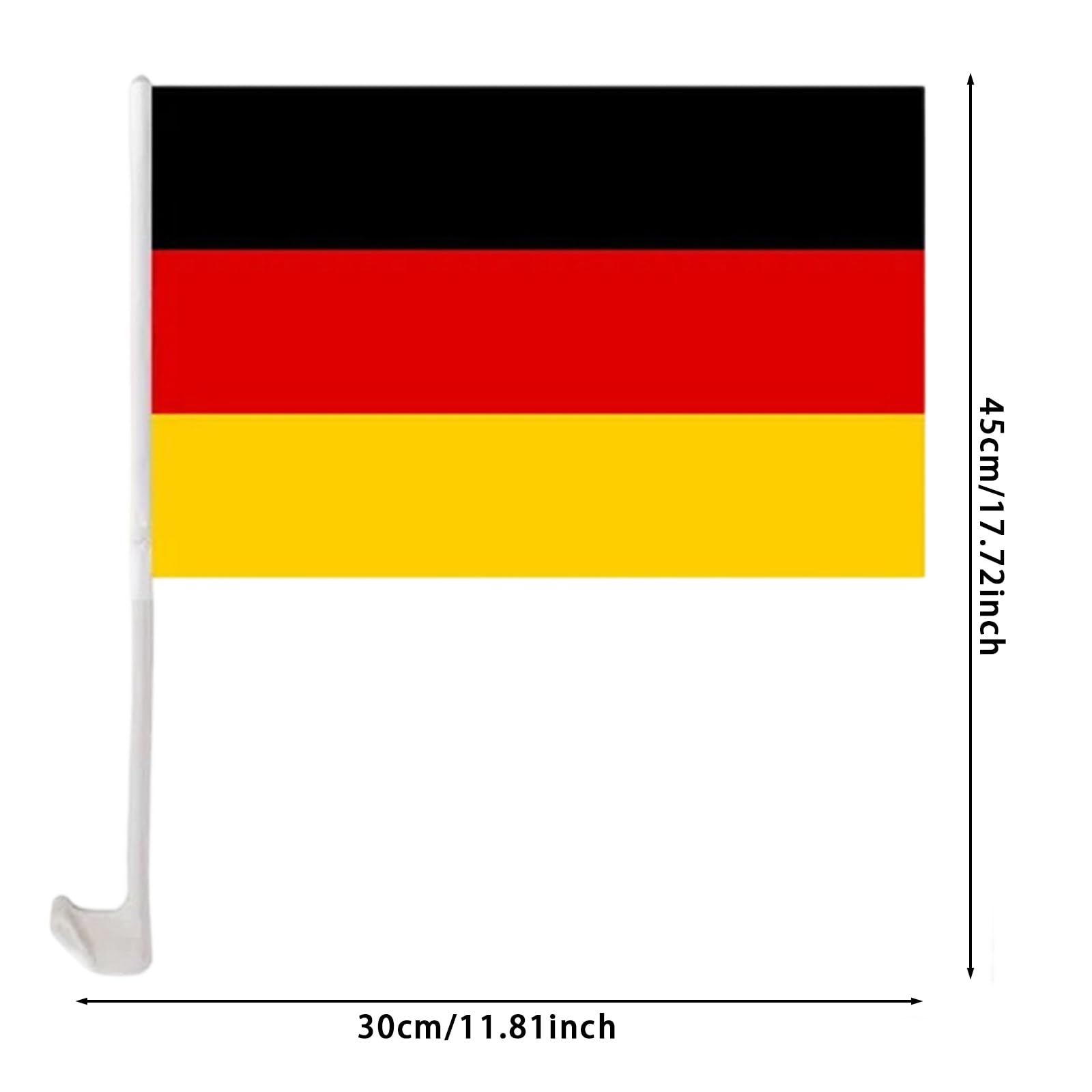 Auto Fahnen Deutschland Komplett Set - Motorhaubenfahne, 2 Autofahnen Fenster & 2 Außenspiegelfahnen, Fußball Fanartikel FZG für EM & WM, Deutsche Flagge Fahrzeug Deko (1 Set)