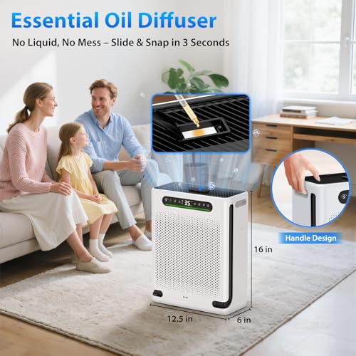 Image of FreAire Air Purifiers for Home, HEPA Air Purifier with Washable Filter & Air Quality Display, Powerful Turbo Mode