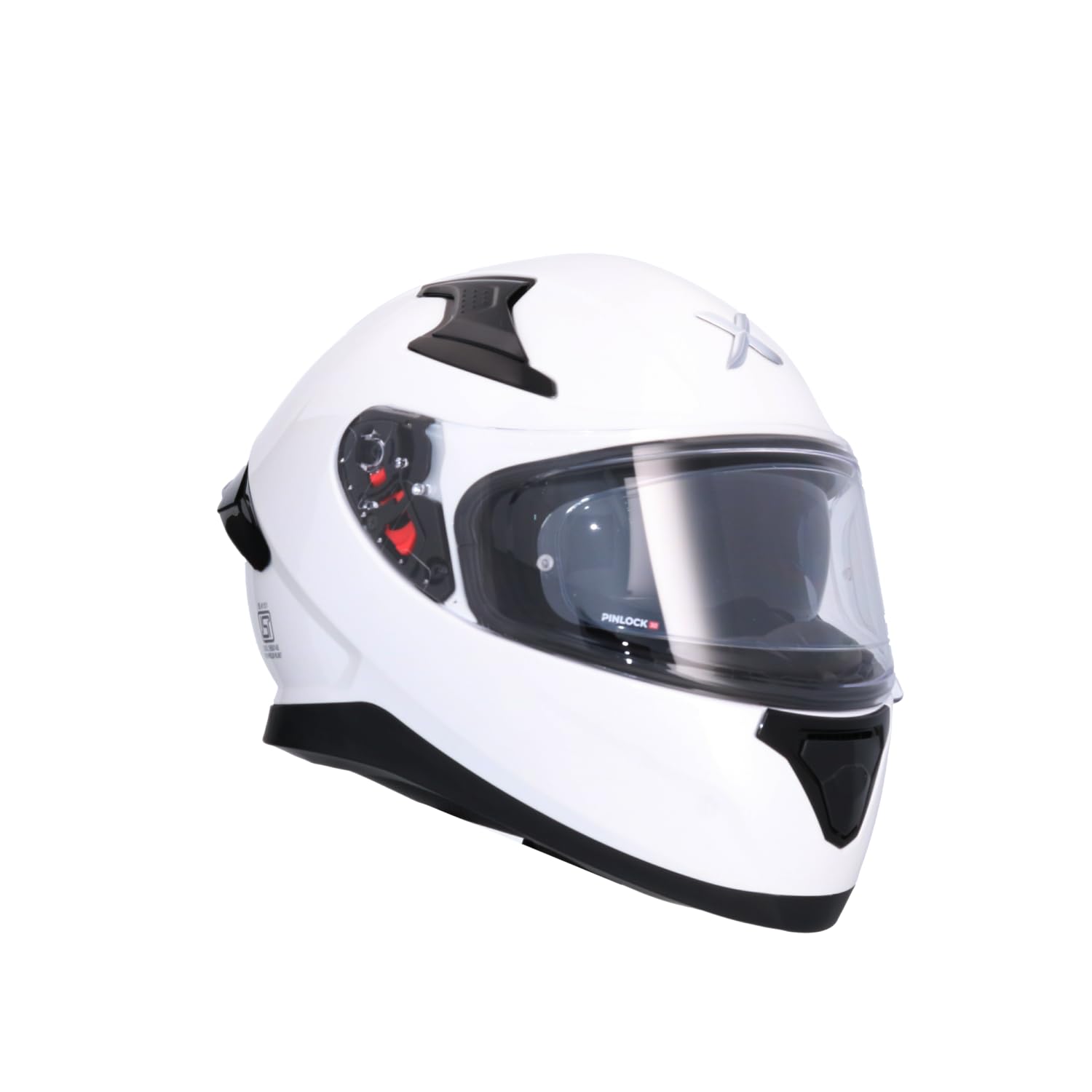 Casco AXOR Apex Solid Casco Integral de Moto Blanco Perlado con Pantalla Extra y Lente Solar, Diseño Deportivo, Talla L