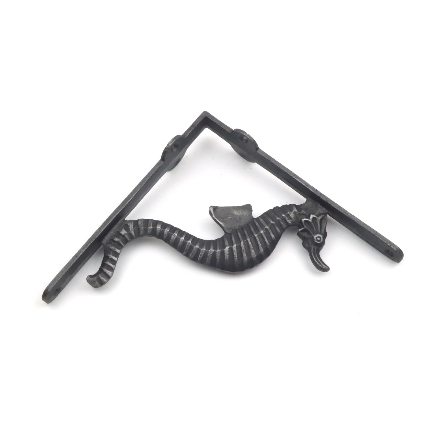 Cast Iron Seahorse Design Shelf Brackets 175mm x 175mm - Pair of Brackets