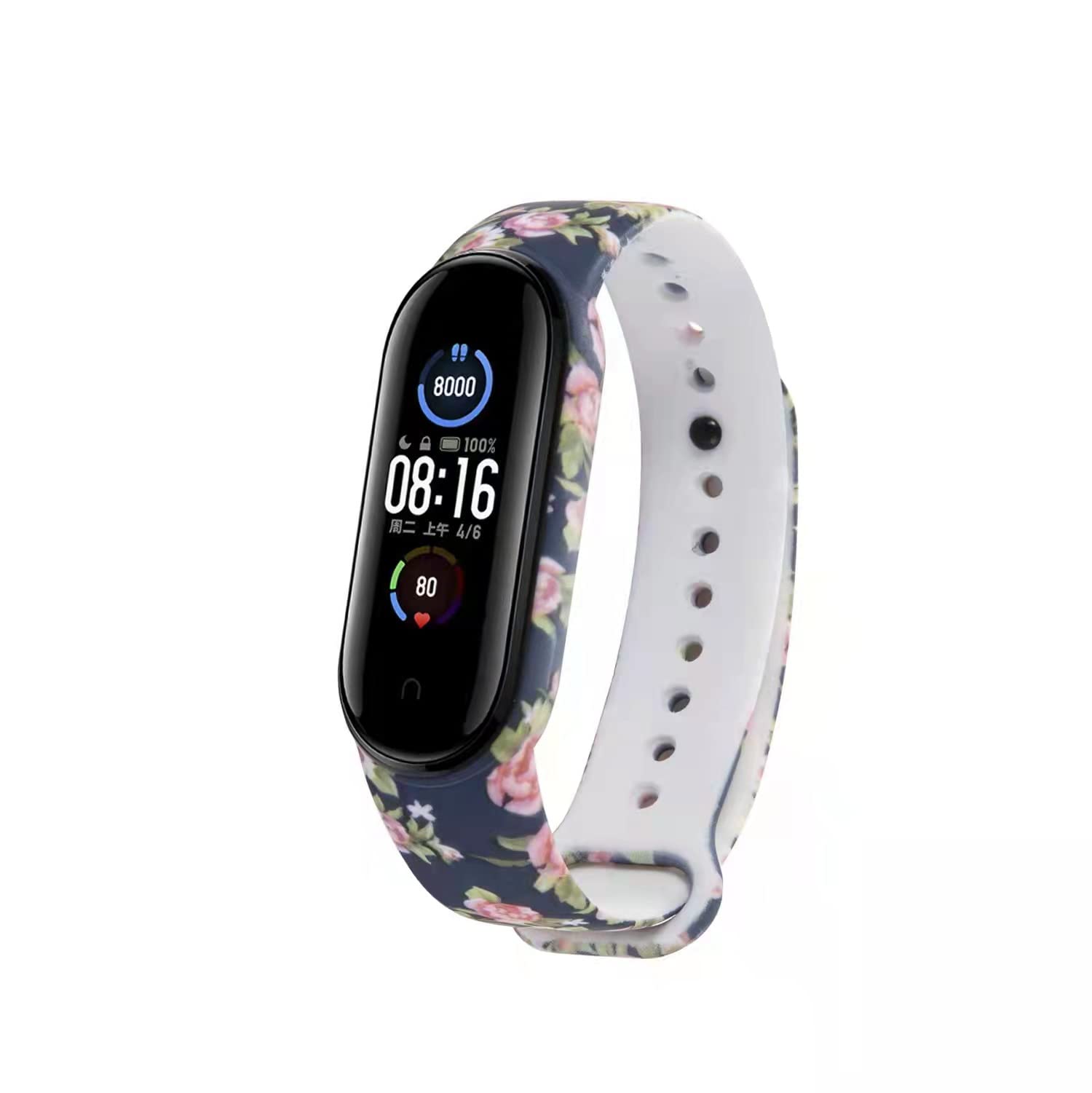 Paquete de 10 correas compatibles con Mi Band (7/5/6) – Correa de silicona flexible estampada para rastreador 6