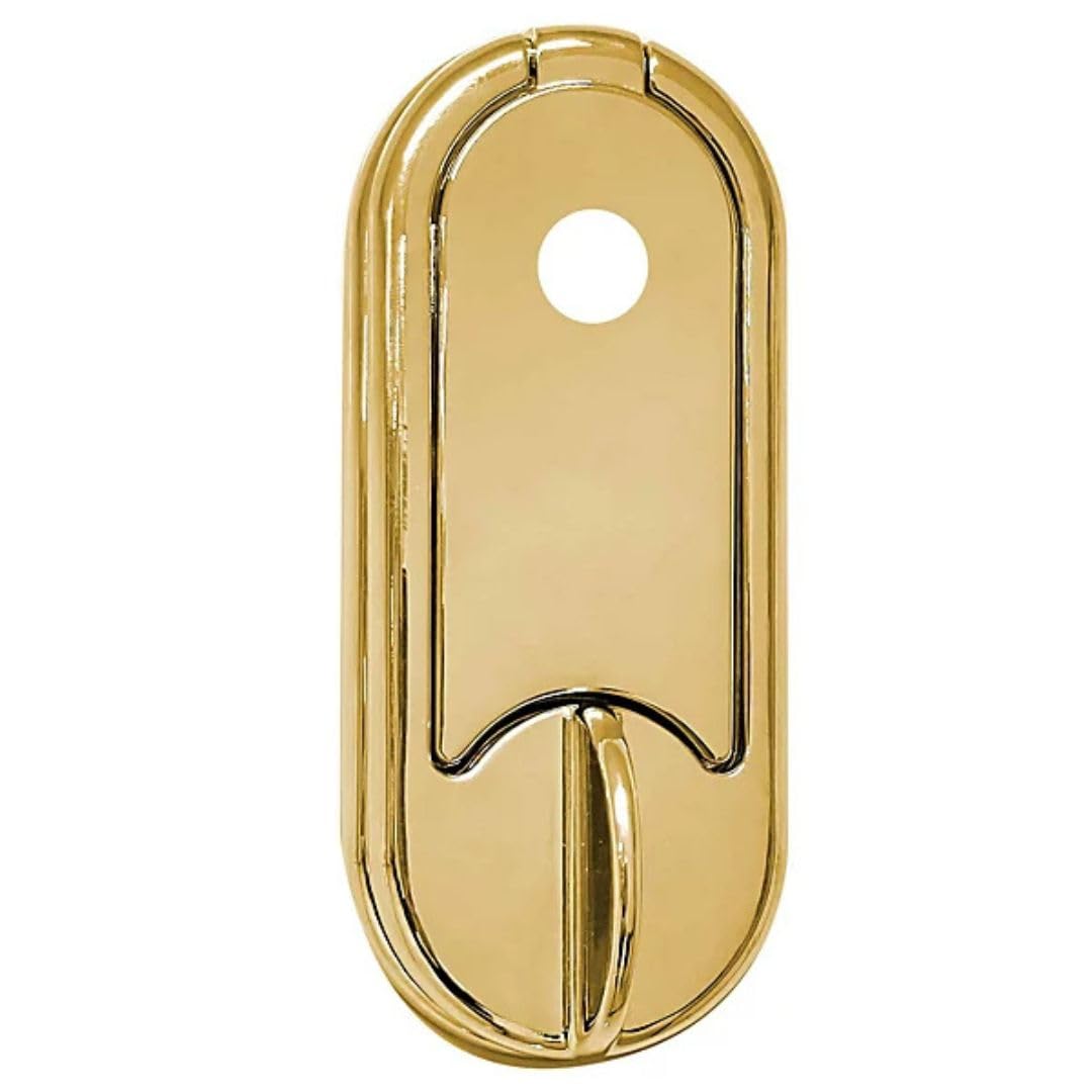 UAP Stadium Modern Door Knocker Black Finish with Spyhole and Hidden Fixings for Front Door, PVD Gold