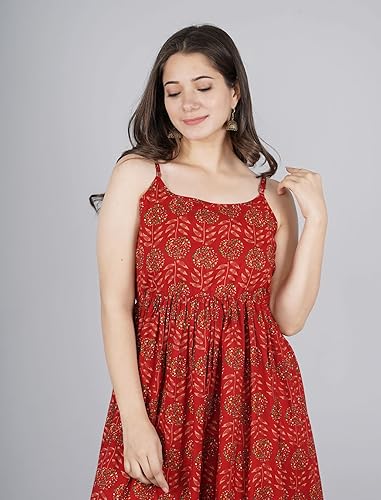 Image of Women's Sleeveless Flared Full-Long Dress | RM0009