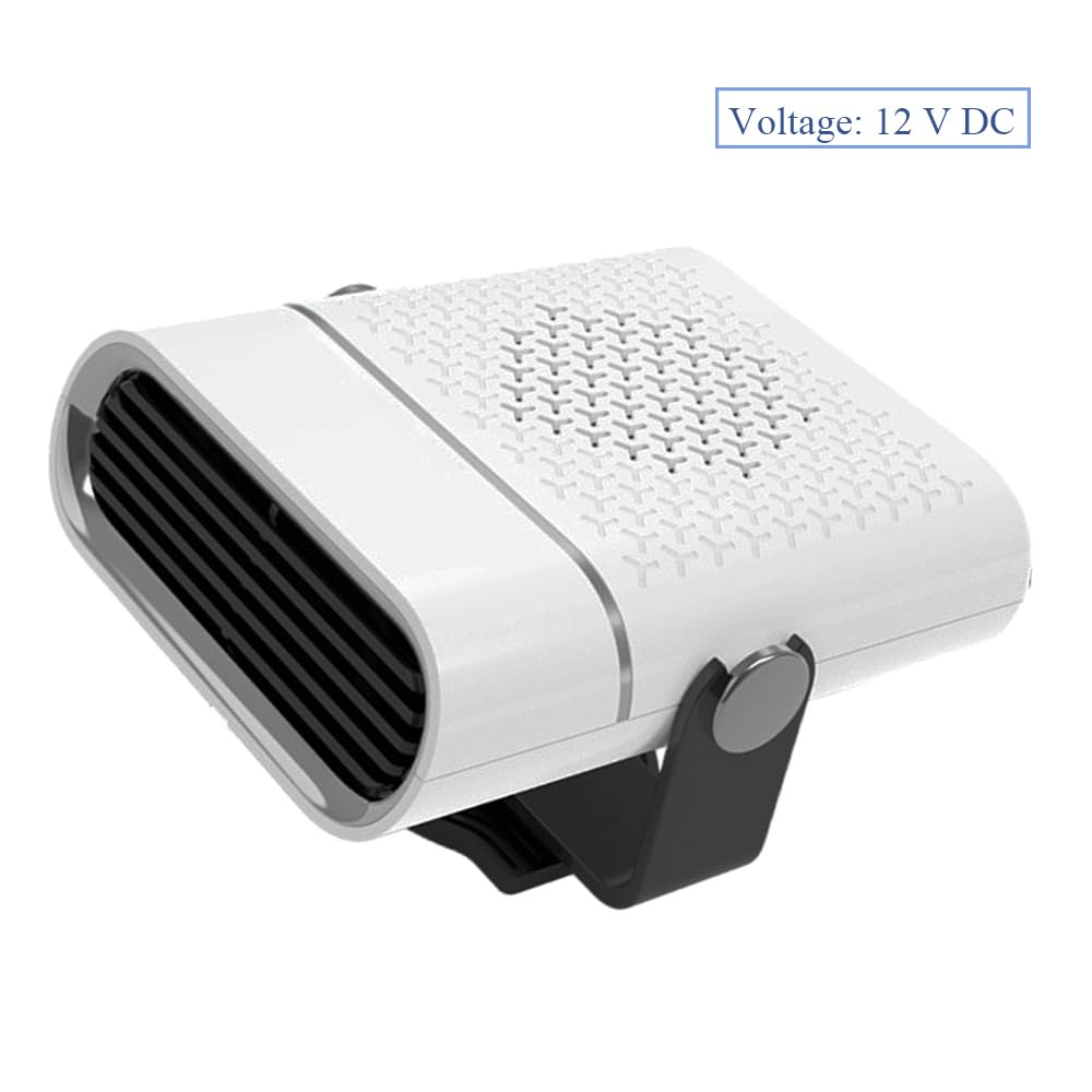 Riloer Chauffage de Voiture pour Camping-Car 12 V 150 W, Ventilateur Portable de Chauffage Rapide pour l'hiver, Prise Allume-Cigare, désembueur, Compatible avec Les véhicules 12 V CC, Blanc