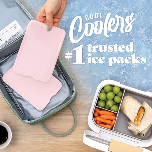 Image of Cool Coolers by Fit & Fresh 4 Pack XL Slim Ice Packs, Quick Freeze Space Saving Reusable Ice Packs for Lunch Boxes or Coolers