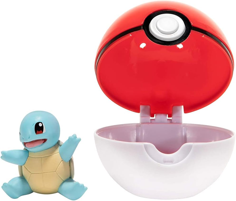 Pokémon Official Squirtle Clip and Go, Comes with Squirtle Action Figure and Poké Ball