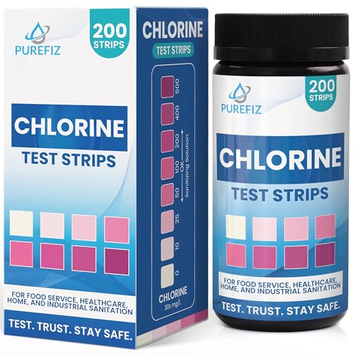 Image of 200 Chlorine Test Strips for Food Service - 0-500 ppm Bleach Sanitizer Testing Strips - Works Well with Popular Sanitizers - Ideal for Restaurants, Bars, Cafes, Food Trucks, Kitchens, Daycares & More