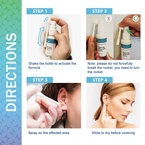 Recuren Plus Piercing Aftercare Spray, Piercing Cleaner, Wound Wash And Fine Mist Piercing Spray For Piercing Bumps, Keloid Bump 30Ml #TOP2