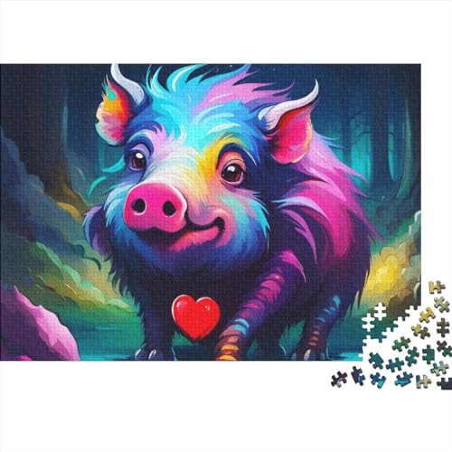 SZTVECFW Rompecabezas de 1000 Piezas for Adultos y Adolescentes, Rompecabezas de Madera, Gran Regalo for Adultos (75x50cm)(Wild Boar)