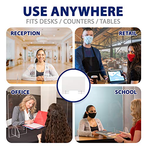 Signhero Sneeze Guard | Sturdy ¼” Acrylic Cashier Plexiglass Shield For Counter | Usa-Made, Fast Shipping, 30 Second Setup | Plexiglass Barrier For Counter, Reception, School, Office (Multiple Sizes) #TOP5