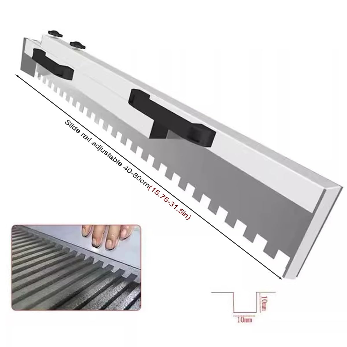Paleta de mortero ajustable con muesca, herramienta de nivelación de azulejos para azulejos de gran formato, dispositivo de ceniza plana para aplicaciones de pared y suelo
