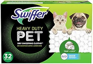 Swiffer Sweeper Pet, Heavy Duty Dry Sweeping Cloth Refills with Febreze Odor Defense, 32 Count