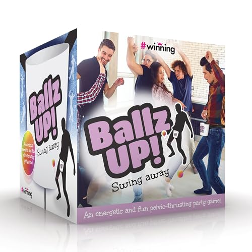 Ballz Up! Swing Away PartyBallz Up! Party Spiel – Das lustige Hüftschwung Spiel für Erwachsene & Teenager – Geschicklichkeitsspiel für JGA, Hausparty & Geburtstag – Witziges Geschenk & Trinkspielspiel