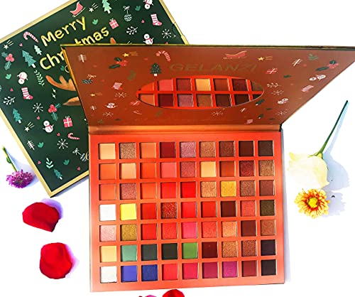 Mongi High Pigmented Shimmer Matte Eyeshadow Makeup Palette ，Christmas Eye Shadow，Metallic Eyeshadow Pallet Long Lasting Blendable Natural Colors Make Up Eye Shadows (63 Colors)