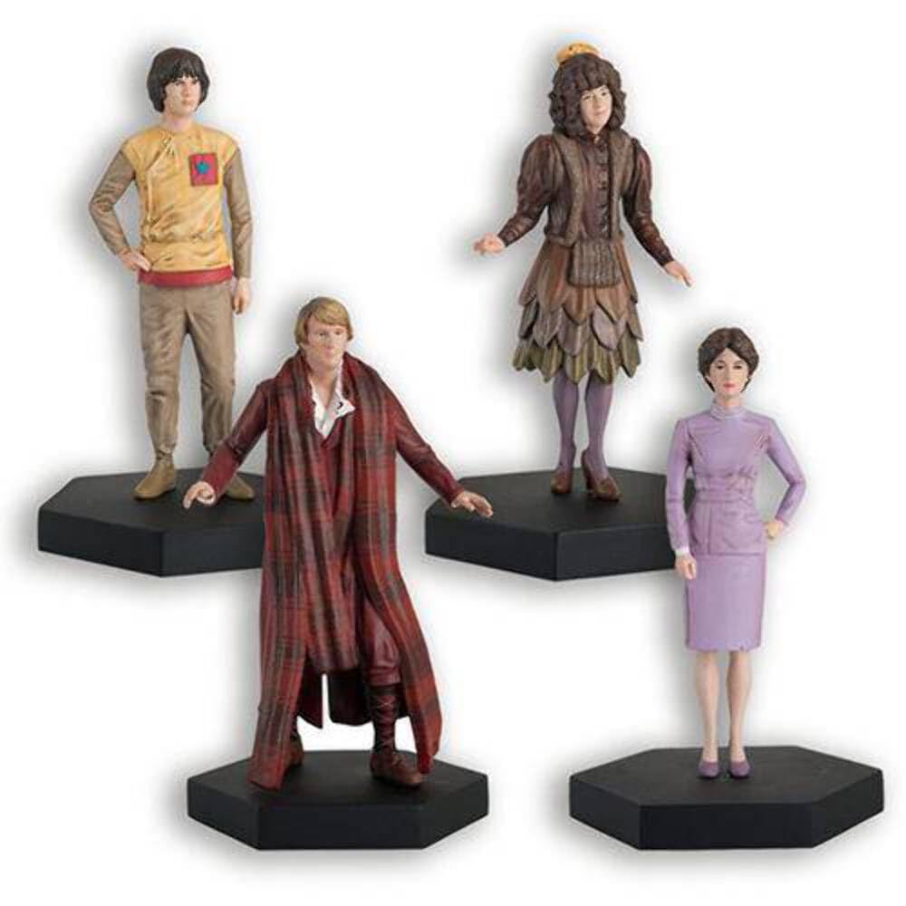 Hero Collector Eaglemoss The Fifth Doctor, Nyssa, Tegan & Adric Companion Set | Doctor Who Figurine Collection | Model Replica