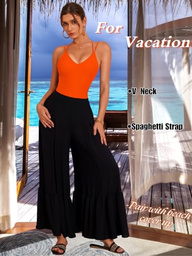 Image of ShawGobow Sexy Swimsuit for Women,Backless Scrunch Butt High Cut Monokini,One Piece Cheeky Bathing Suit Beach Pool Party