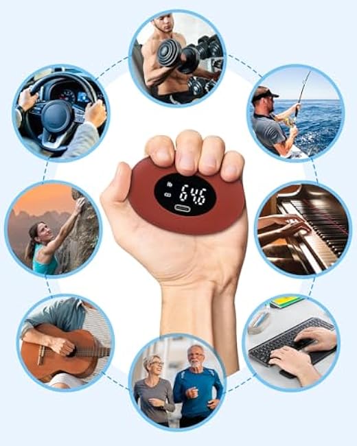 2025 New Hand Grip Strength Tester Trainer, Rechargeable Electronic Hand Dynamometer up 395 Lbs (180kg) Forearm - Gripper-Finger Grip Strengthener Exerciser, Stress Balls for Sport Home School Use