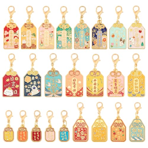 Breloque japonaise Omamori porte-bonheur en émail pour offrir