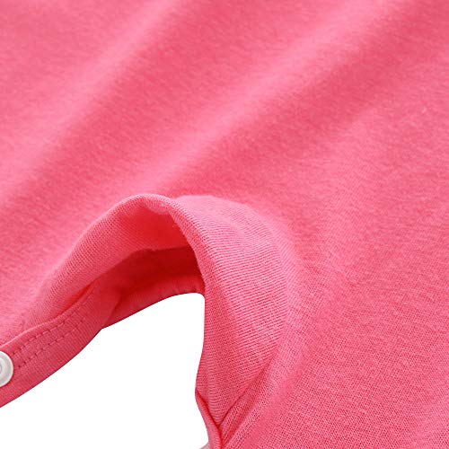 Image of Hopscotch Boys and Girls Cotton Text Print Full-Sleeve Romper in Pink Color