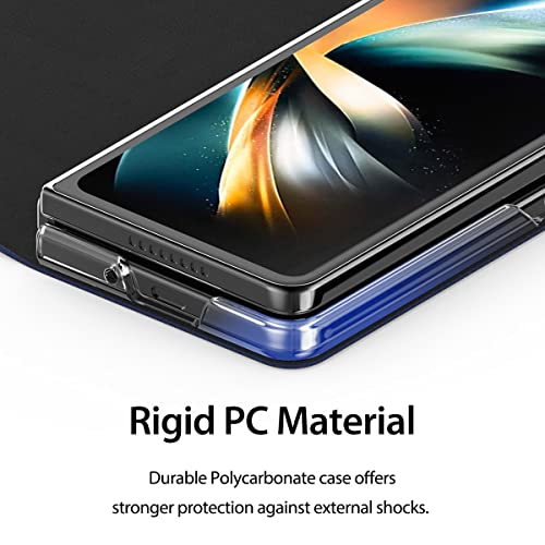 Araree Bonnet Diary Designed For Samsung Galaxy Z Fold 4 5G(2022), Hybrid Taiga Pattern Pu Leather Cover Card Holder Full Protection Flip Case Compatible With Galaxy Z Fold4 For Women, Men - Black #TOP4