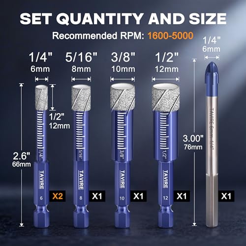 Tavire Dry Diamond Drill Bit Set