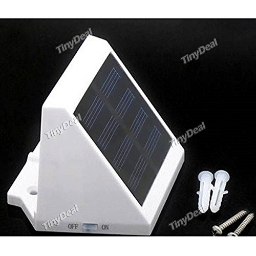 Tiny Deal Light-Operated Solar Fence Lamp 6-LED Fence Gutter Light Garden (Natural White) HSI-318433