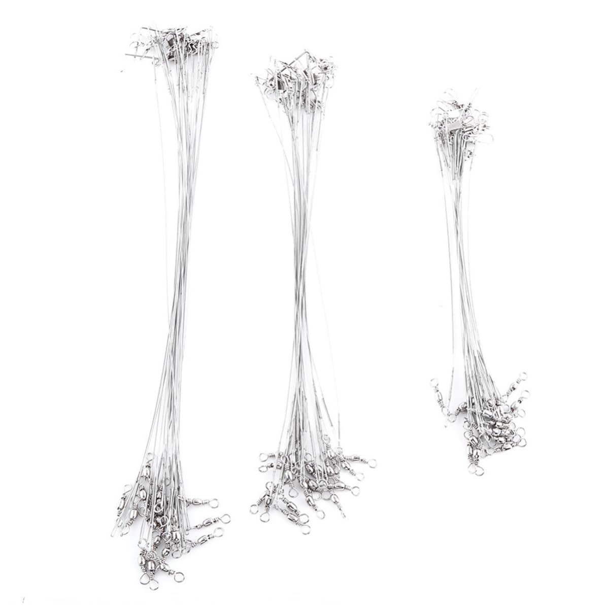 Ieron 72pcs Fishing Wire Trace Leaders Lure Wire Trace Stainless Steel Trace Leaders with Snap for Pike Hidden Main Line Prevent Fish Bite Line 15cm 20cm 25cm