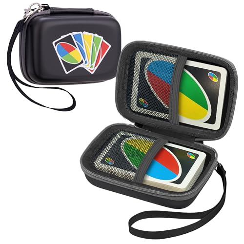 Leayjeen Card Case for UNO/Phase 10/Skip-Bo Cards Travel Bag-Black