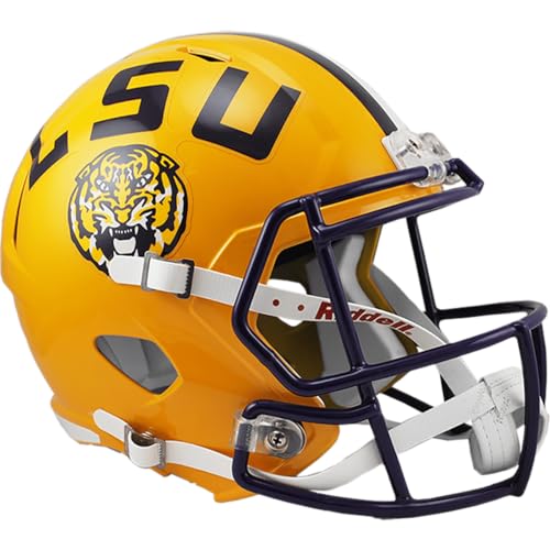 NCAA LSU Tigers Full Size Speed Replica Helmet, Yellow, Medium