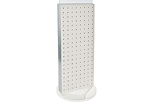 Azar 8-Inch W by 20-Inch H White Free Standing Pegboard Counter Unit