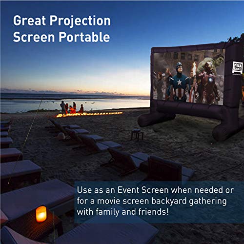 EasyGo Products 14' Inflatable Mega Movie Screen - Canvas Projection Screen for Outdoor Parties - Movie Cinema is Guaranteed to Thrill and Excite. Includes Inflation fan, Tie-Downs and Storage bag