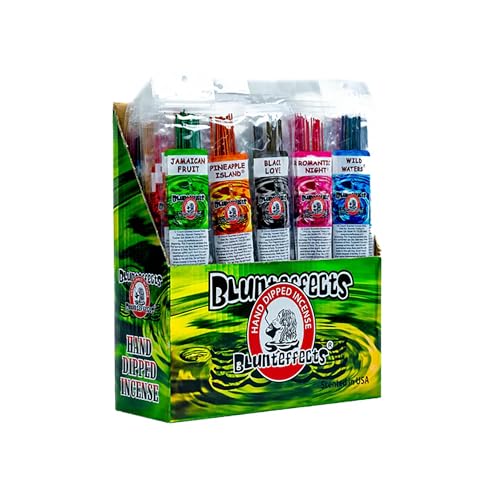 Blunteffects Hand-Dipped Incense Sticks – Premium 180-Pack Variety Set, 15 Different Scents, 11″ Long, USA-Made Aromatherapy with Long Burn Time (15 Pack, 180 Total Sticks)