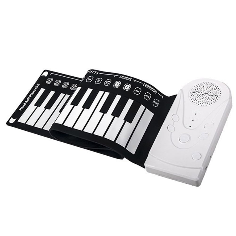 Pianino ręczne z 49 przyciskami z głośnikiem, przenośne, składane pianino dziecięce, instrument do nauki gry na fortepianie dla początkujących