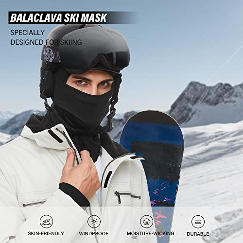 Longlong Balaclava Face Mask- Moisture Wicking Ski Mask Windproof Warm Full Face Cover For Men Women Skiing, Motorcycling Black #TOP6