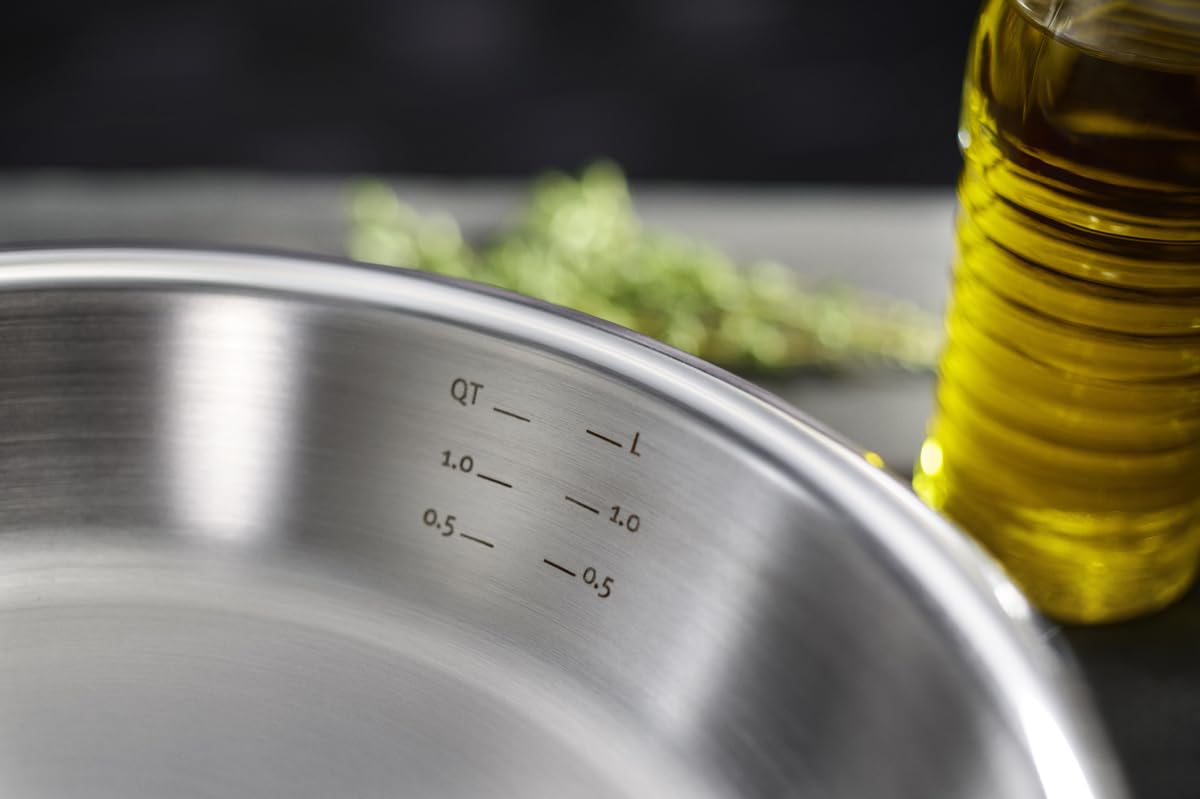 Fissler M5 Pro-Ply® Padella in acciaio inox, 20 cm, prodotta in Germania, materiale multistrato Pro-Ply™ a 5 strati, senza rivetti, acciaio inox 18/10, induzione