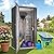 Greesum 55'' Metal Storage Shed, 22 Cuft Storaged Cabinet with Lockable Door, Vertical Tool Organization Cabinets Without Shelves, for Home, Backyard, Patio, Garage, Lawn, Black