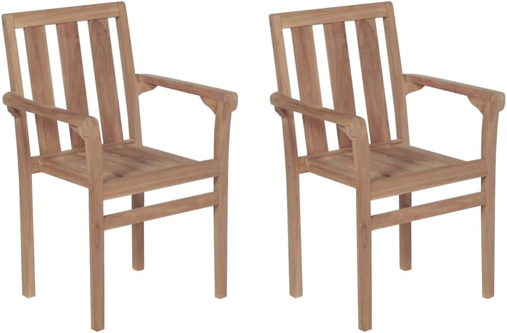 BDBHAVB Wood Patio Chairs, Garden Chairs, Stackable Patio Chairs 2 pcs, Robust and