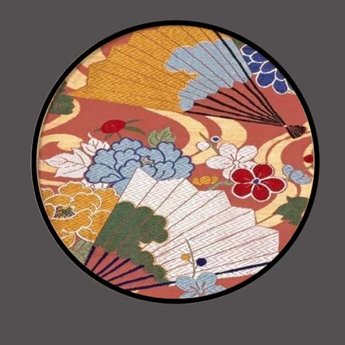 Jinchuan 円形 和風 壁画 アートパネル 高級 インテリア絵画 壁掛け装飾 PVC/アルミフレーム 飾り絵 壁飾り 部屋飾り リビング 玄関 ダイニング