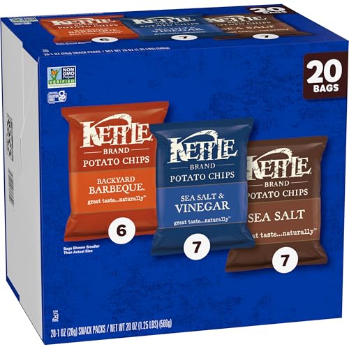 Image of Kettle Brand Potato Chips Variety Pack, 1 Oz, 20 Ct (Pack of 5)