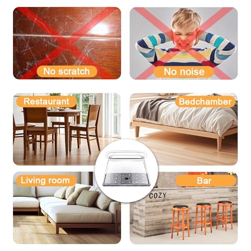 Image of OASMU 32 Pcs Chair Leg Floor Protectors for Hardwood Floors Rectangular | Chair Leg Caps with Felt Pads, Noise Reduction & Anti Scratch Furniture Feet Covers, Fits Perimeter 3-9 /16 inch to 4-14 /16 inch