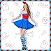 Skicuff 2 Pair Halloween Movie Sock for Adult Costume Red and Blue Mesh Striped Socks for Women Girls Cosplay Party